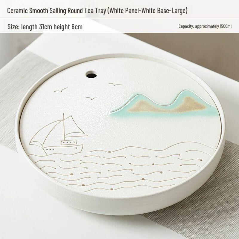 

Jia Kang Ming Coarse Pottery Round Tea Tray