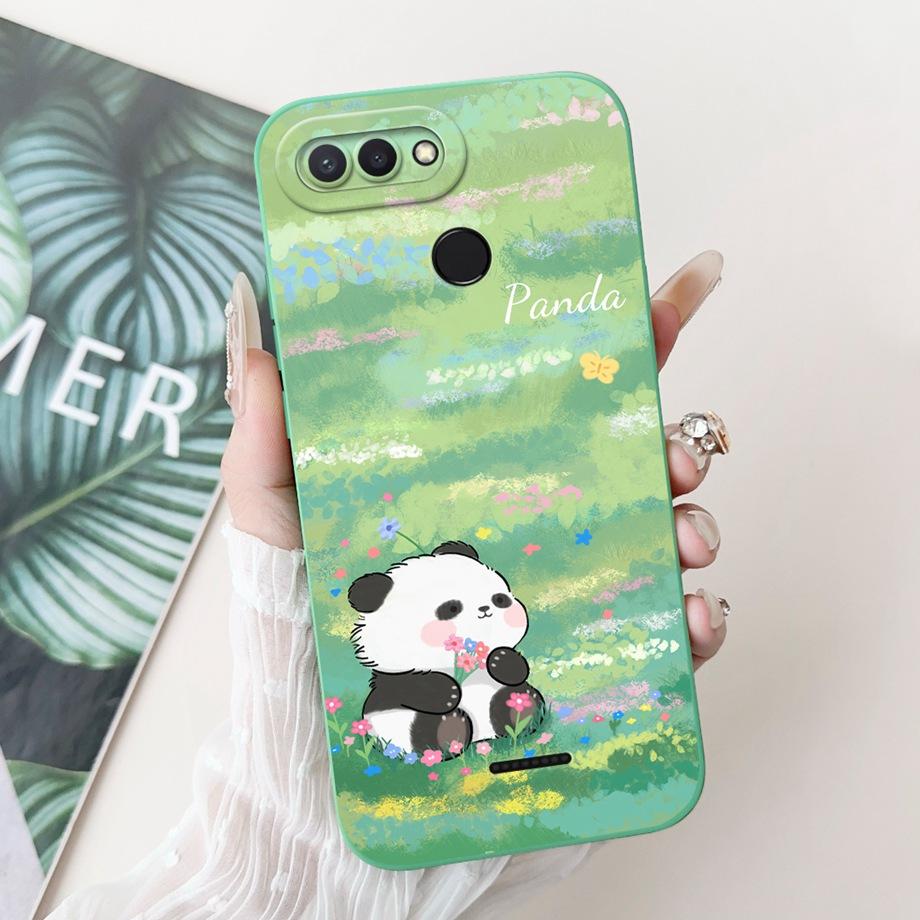 For Xiaomi Redmi 6 6A Case Soft Matte Silicone Capa Goothic Style Cartoon Panda Flower Back Cover For Redmi6 Redmi6a Coque Funda