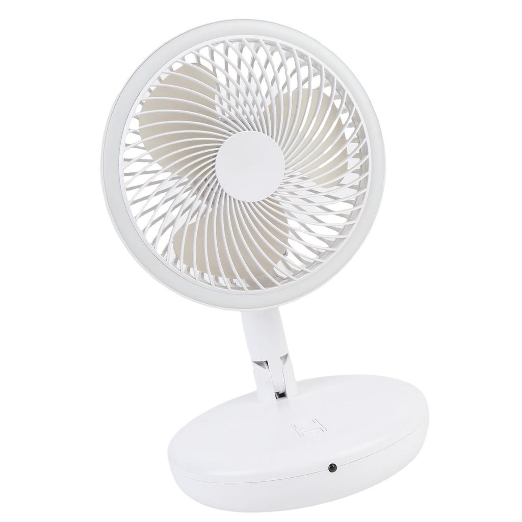 Folding Portable Desk Fan Rechargeable Long Battery Life Quiet Oscillating Table Fan with Remote Round LED Light Timer