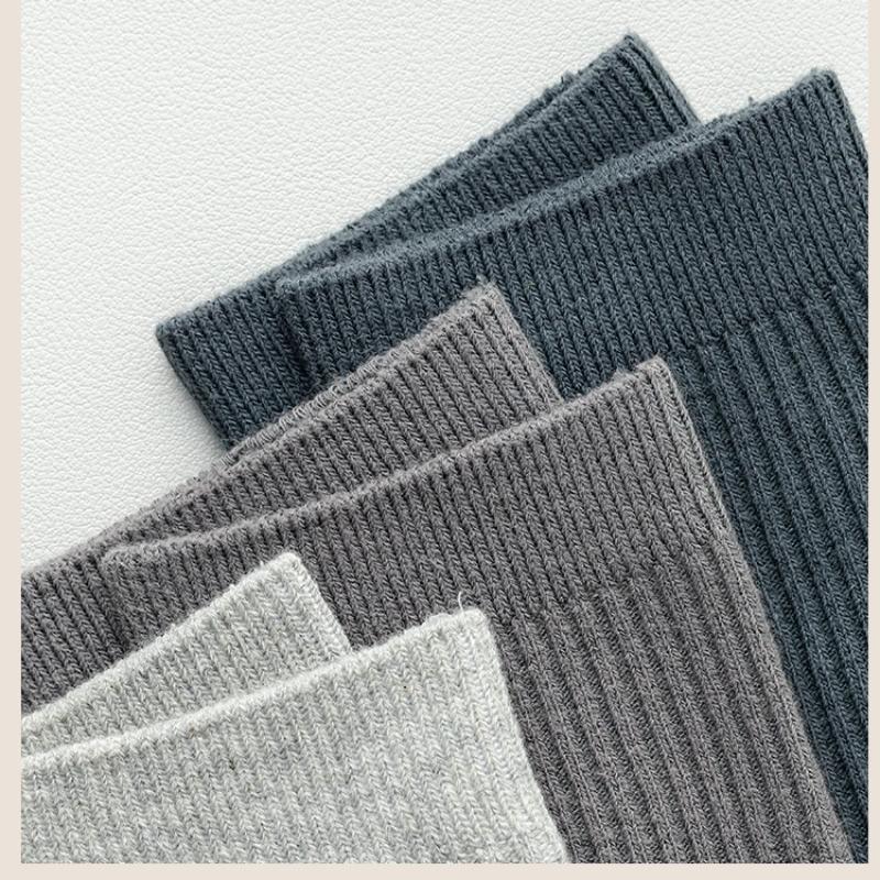 5Pairs Cotton Snow Socks Autumn Winter Middle Tube Thick Vertical Straight Board Plush Warmth Floor Sock