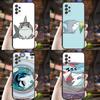 Cartoon Cute Shark Phone Case For Samsung S25,S24,S21,S22,S23,S30,Ultra,S20,Plus,Fe,Lite,Note,10,9,5G Black Cover
