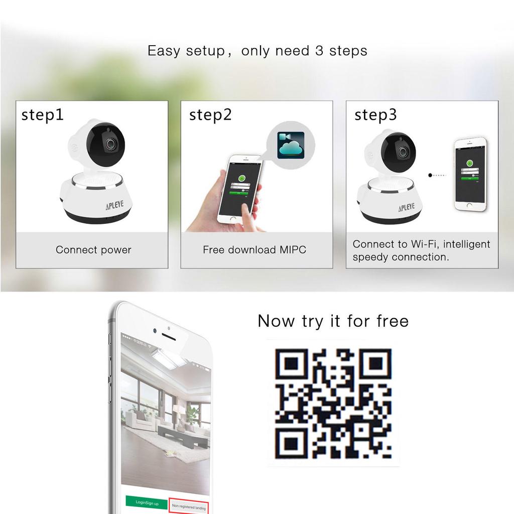 Buy APLEYE Wifi IP Camera IR Cut Night Vision Wireless Network P2P Baby Monitor CCTV Security Camera at affordable prices free shipping real reviews with photos Joom