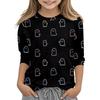 Children's 3/4 Sleeves Printed O-neck Top Everyday Casual T-shirt