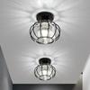 Modern Crystal Flush Mount Ceiling Light with Clear Prisms, 20W E27 Hallway Chandelier for Indoor Lighting