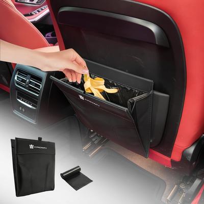 Fastening Front and Rear Seat Magnetic Trash Can for Crown Cars Slim Double Fastening with Hook and Flexible Installation Inside the PU Car Includes