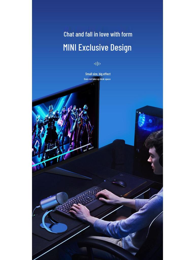 Fashion Tribe K6 USB Wired Microphone for Gaming, Streaming, and Recording