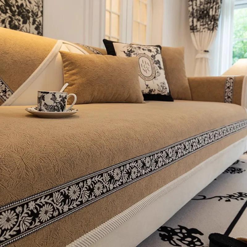 Opěrka zad Ručník na pohovku Protiskluzový Odolný proti opotřebení Žinylkový potah na pohovku Univerzální Celoroční Vzory malované inkoustem Polštář na pohovku