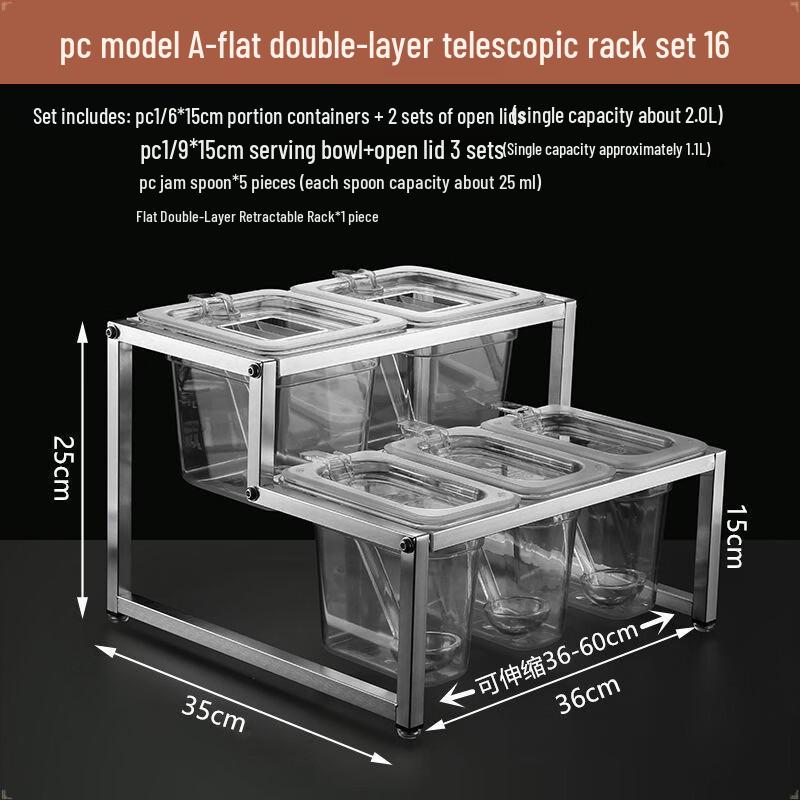 Transparent Acrylic 5-Compartment Food Pan with PC Flip Lid