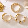 Vintage Punk Irregular Geometry Twisted Open Bangle for Women Hip Hop White Enamel Wide Chunky Bangle Charms Party Jewelry
