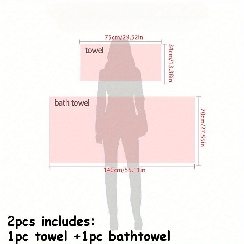 2pcs Christmas Family Set with Snowman, Reindeer & Santa Design Towels Ultra-Soft Coral Fleece Bath Towel, High Absorbency Gift