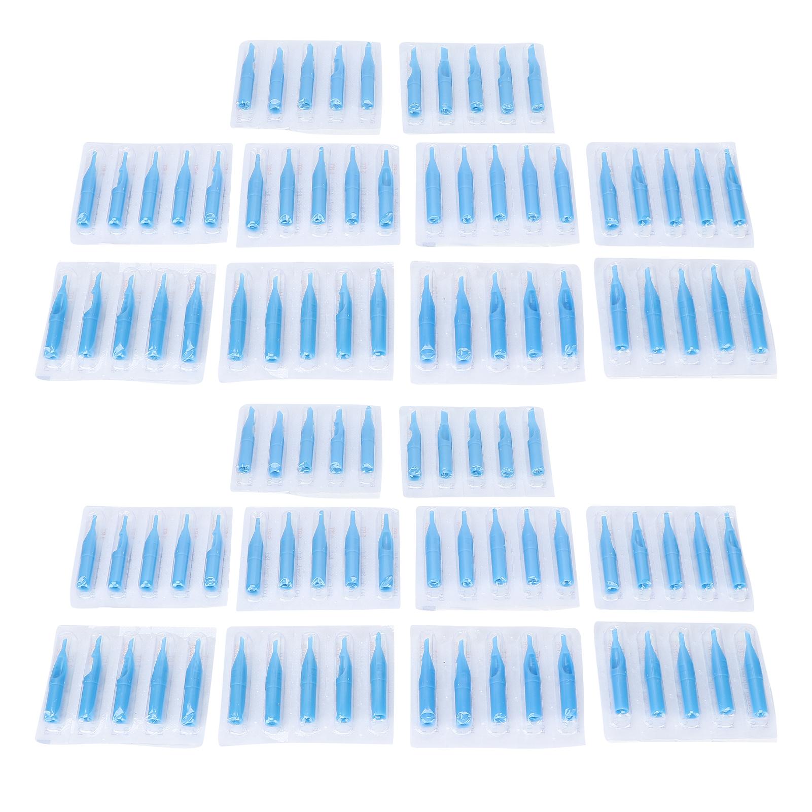 

100 шт. одноразовые смешанные иглы для татуировки, портативные синие длинные аксессуары для тату-наконечников