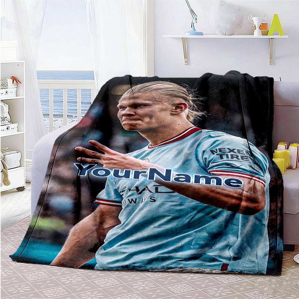 Haaland 103 Customize Your Name Blanket Gift Personalized Blanket Soft Warm Cozy Versatile for Living Room Home Decor Couch Bedding
