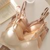 One-piece Steel-free Water Drop Cup Bra Comfortable and Breathable Simple Glossy Design Seamless Invisible Collar Underwear Women