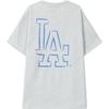 New Era Knit Short Sleeve Tee Acaclub Losdod Gray MLB Los Angeles Dodgers Back Logo Crew Neck T-Shirt Unisex Tops 14726606