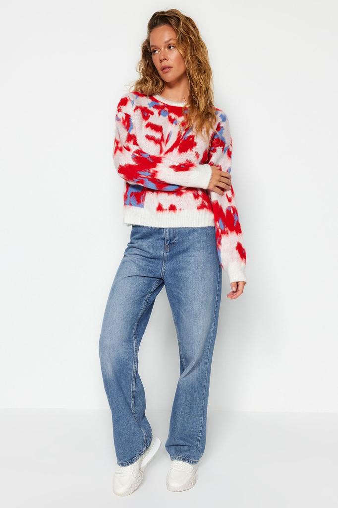 Women's Fashionable Stylish Sweater Stone Soft Textured Crew Neck Knitwear Sweater