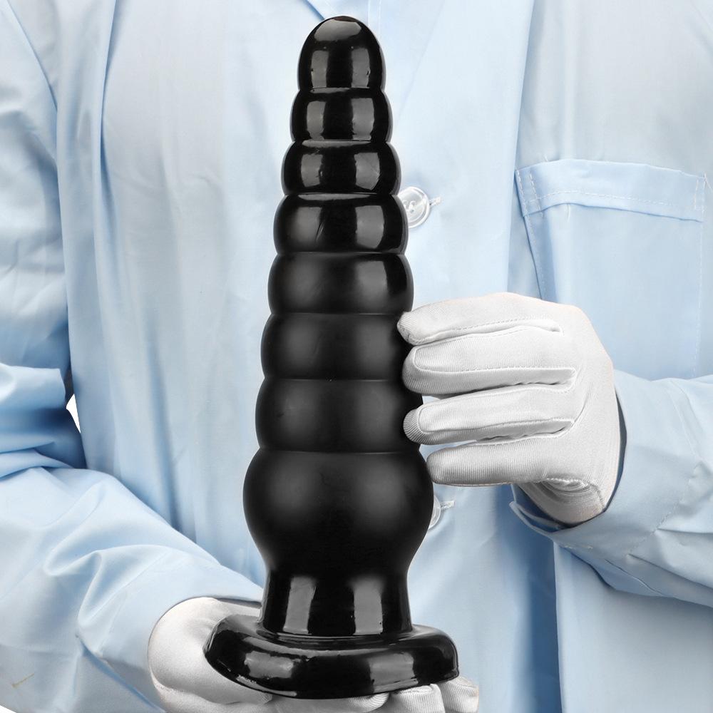 Black Pointed Oversized Anal Plug Suction Cup Anal Sex Product Erotic Chrysanthemum Oversized Thick Fist Toy Anal Expansion Toy