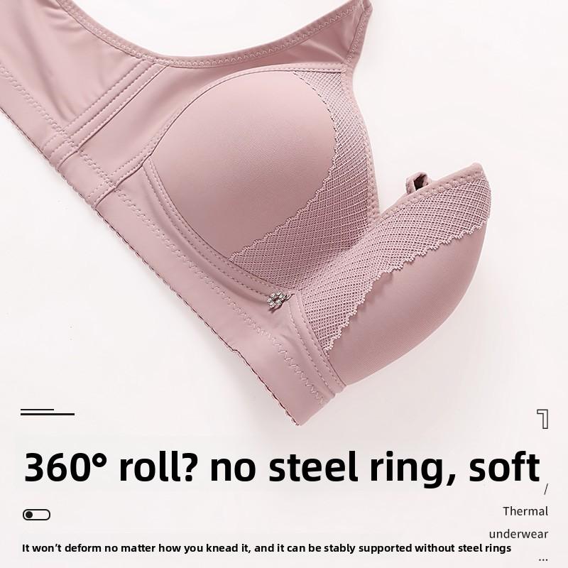 Sujetador inalámbrico de talla grande para mujer, transpirable, cómodo, push-up, copa fina, sujetador liso, sin imanes, moldeador, figura más llena, ropa interior de soporte