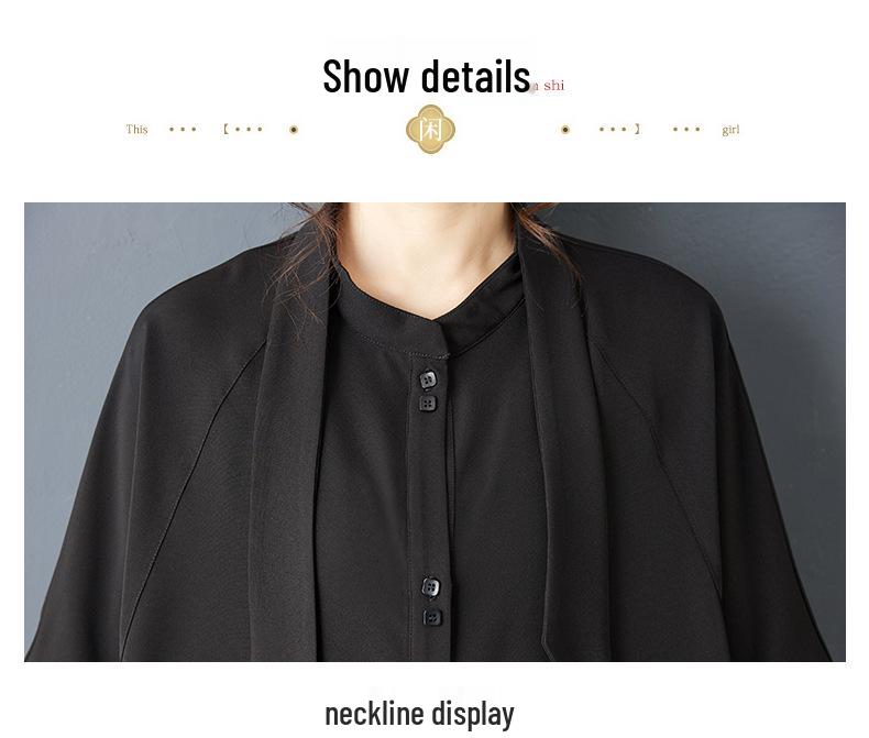 Summer 2026 Dark Style Versatile Casual Plus Size Women's Shirt - Loose, Slimming, Fashionable Top