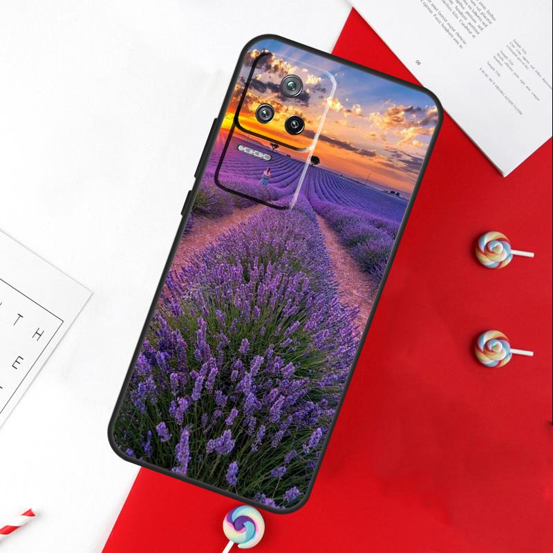 Purple Flowers Lavender Cover For Xiaomi 11T 12T 13T 14T Pro 13 14 15 Ultra POCO X7 Pro X3 X5 X6 F5 F6 M6 Pro Case