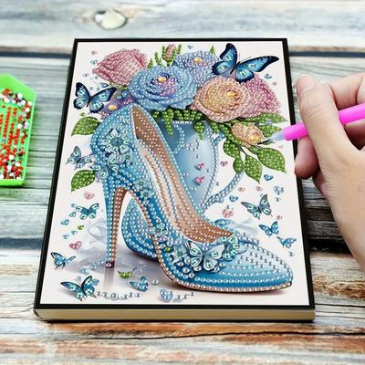 1 Peça Kit Caderno de Pintura com Diamantes Capa Artística DIY Salto Alto (Pacote de materiais) para Festival Quintal ao Ar Livre Jardim Decoração de Casa