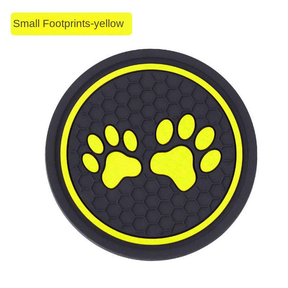 Non-slip Car Water Cup Pad Cat Paw Footprint Rubber Mat for Bottle Holder Coaster Auto Interior Anti-skid Cup Holders