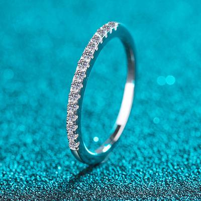 Test Passed Moissanite Ring Matching Wedding Diamond Band for Women Copper Female Crown Single Tail Ring
