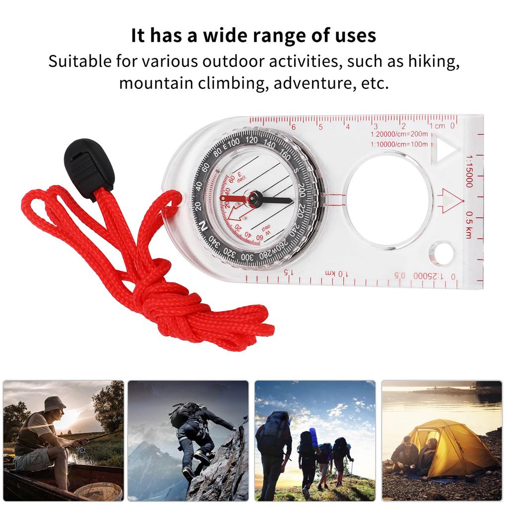 Orienteering Compass Portable Lightweight Durable Waterproof Hiking Compass for Various Outdoor Activities