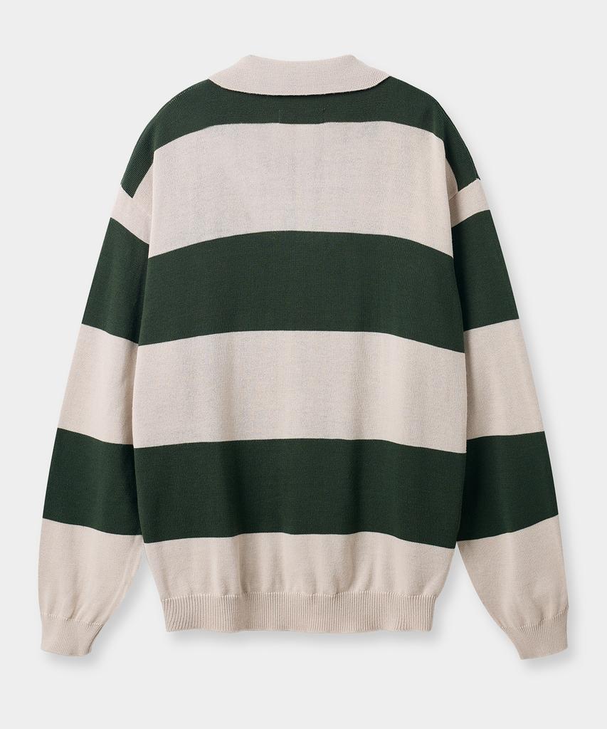 Yujen Essential Stripe Knit_Oatmeal & Green