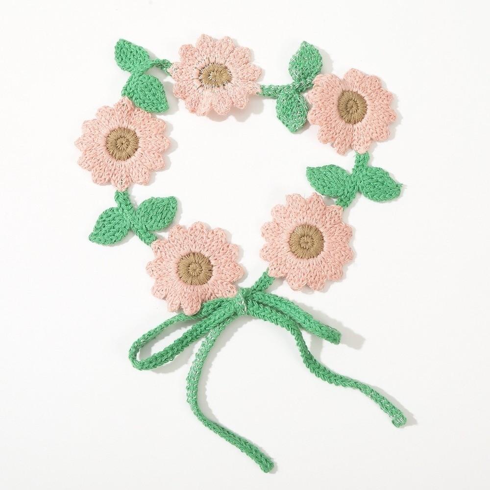 Countryside Style Crochet Hair Bands French Hair Scarf Fashion Flower Hair Bands  Girl