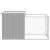 Vidaxl Dog Kennel, With Run, Light Grey, 110X201X110 Cm, Steel