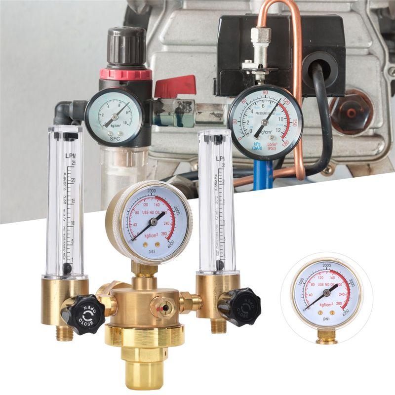 Aug. Dual Tube Regulator G5/8" Male Threaded Connection As Pressure Reducer Flow Meter For Welding Systems
