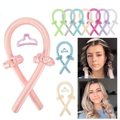 Heatless Flexible Curling Rod Headband No Heat Silk Curls Ribbon Sleeping Soft Headband Lazy Hair Magic Wave Curlers Hair Styling Maker Tools
