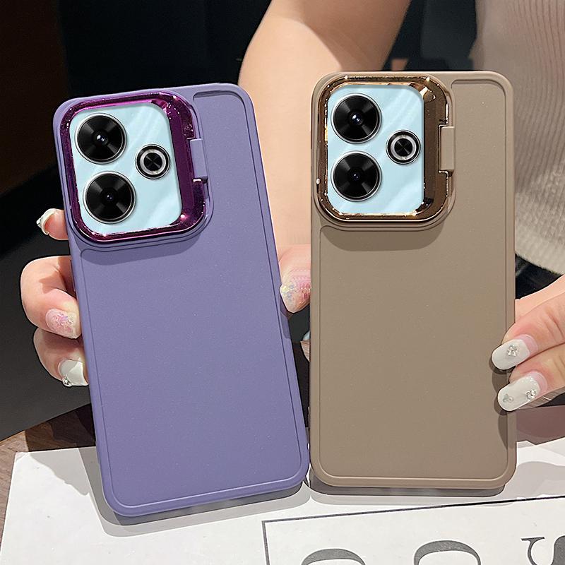 Suport pentru cameră Husă moale TPU de culoare solidă pentru Xiaomi Poco F6 X6 Pro M6 X5 Redmi Note 13 12 11 Pro 10 Husă mată antișoc pentru lentile de protecție pentru telefon
