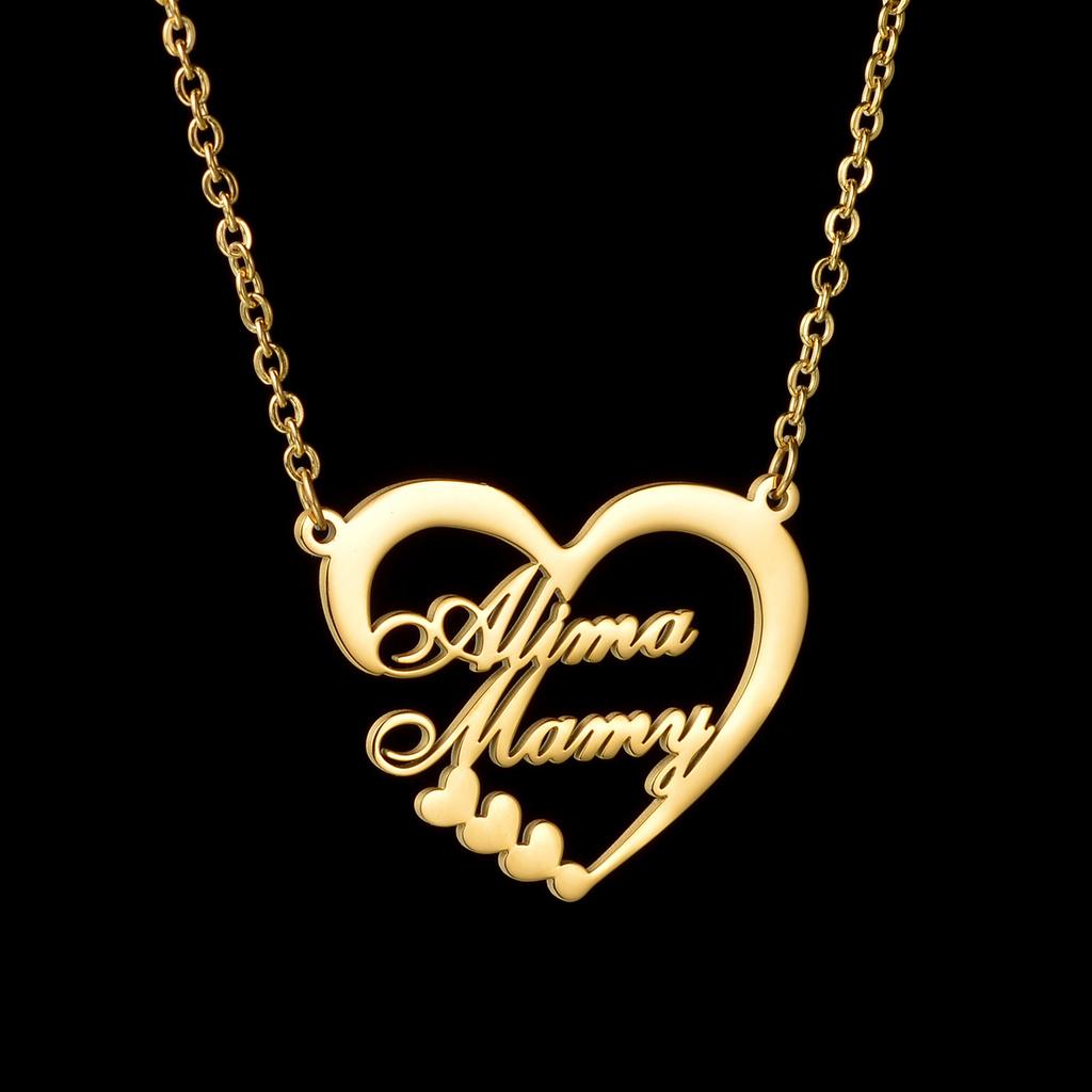 Atoztide Personalized Custom Name Necklace for Women Stainless Steel Heart Brtterfly Letter Choker Chain Pendant Jewelry Gift
