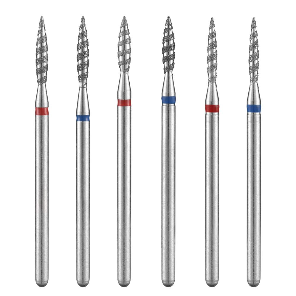 Tornado Flame Diamond Nail Drill Bit Milling Cutters Pedicure Diamond Burrs for Electric Polisher Accessories Tools