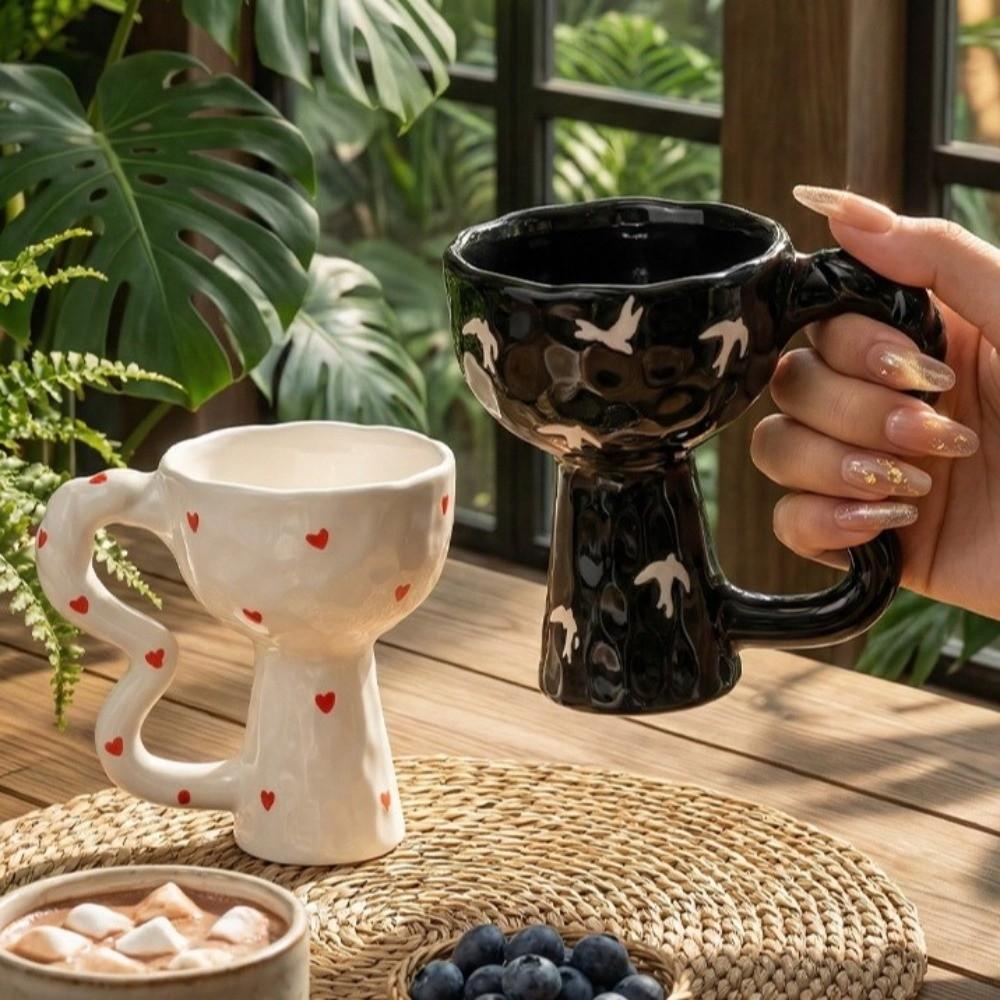 Irregular Design Handmade Mug Hand-Painted Dessert Cup Creative Art Goblet  Cafe