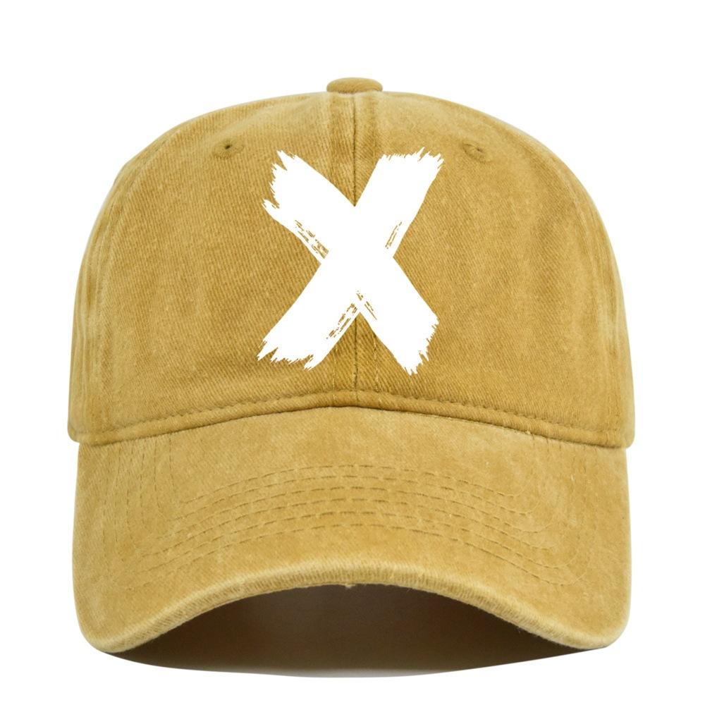 Washed x silk screen baseball cap yellowstone retro peaked cap men's and women's washed distressed sun hat cotton none