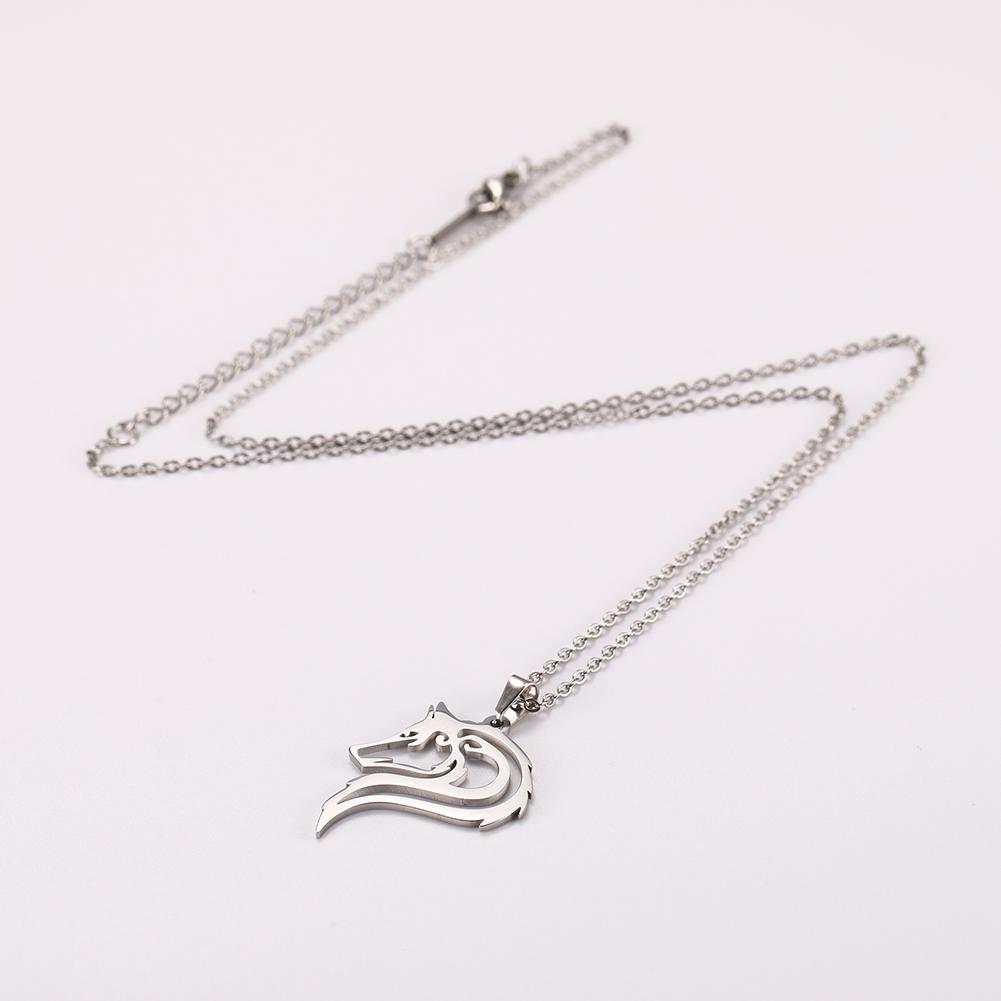Viking Ancient Fenrir Wolf Necklace Stainless Steel Wolves Animal Pendant Neck Chain Men Women Amulet Tribal Jewelry Gift