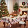 Christmas Tablecloth, Merry Christmas Merry Christmas Snowman Elk Flower Round Tablecloth