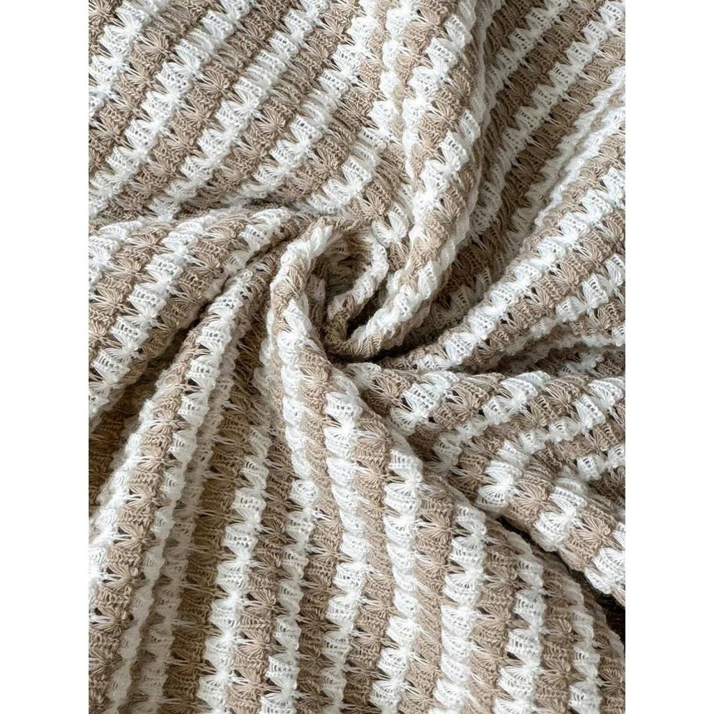 Sommer Damen Rundhals Pullover Zweifarbig Gestrickt Kurzarm Top, Grenzüberschreitend Lässiges Stricktop für Europa Amerika