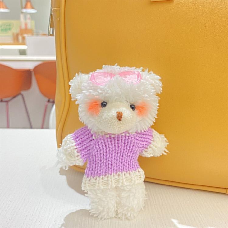 Plush Bear Shape Keychains Pendant Bag Pendant Cute Backpack Pendant Plush Dolls
