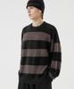 TRILLION Hairy Brush Stripe Crew Neck Knit (Ash Gray)