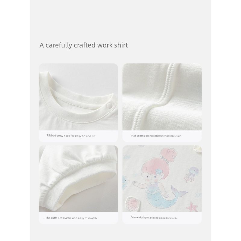David Bella Girls' Short-Sleeved T-Shirt Baby Pure Cotton Bottoming Shirt 2026 New Summer Clothing Kidsren's Clothing Tops