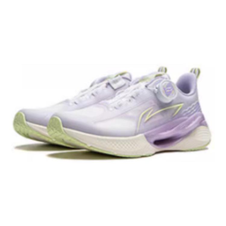 Li Ning Kids Cloud Comfortable Versatile Shock Absorbing Breathable Low Top Running Shoes Kids Running Shoes Purple White YKFU020-2