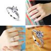 Elegant Womens Geometric White Copper Ring With Faux Diamond For Weddings And Engagements