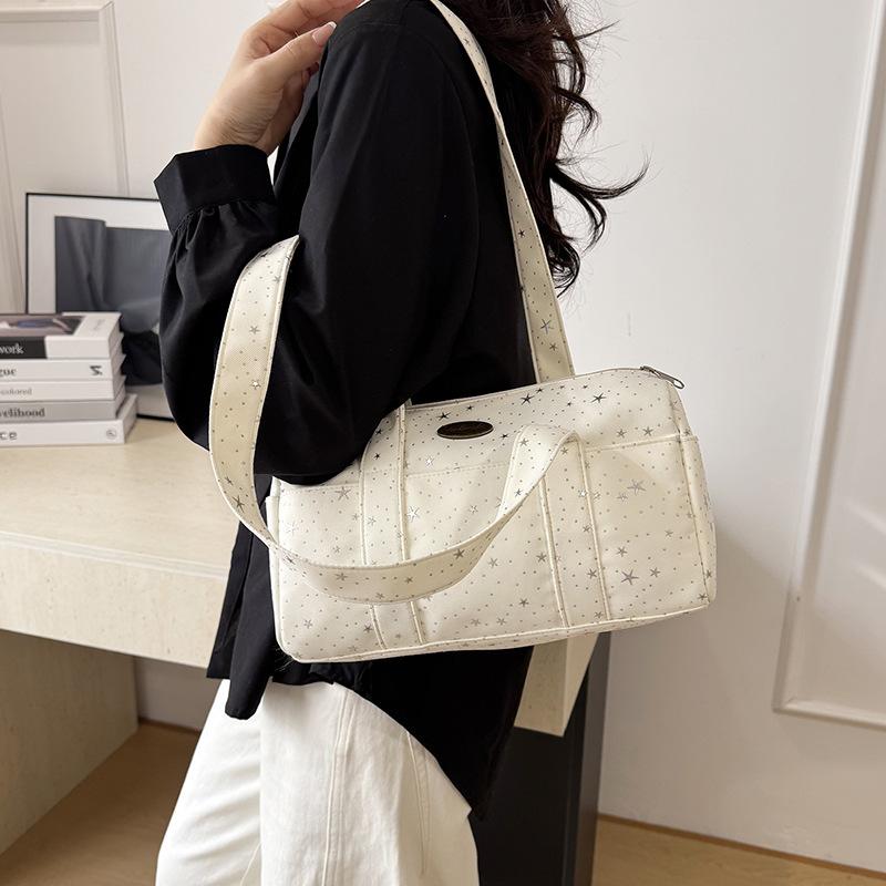 Polka Dot Star Pillow Shoulder Bags for Women Large Capacity Ladies Travel Tote Handbags Versatile Multi-Pocket Underarm Bag