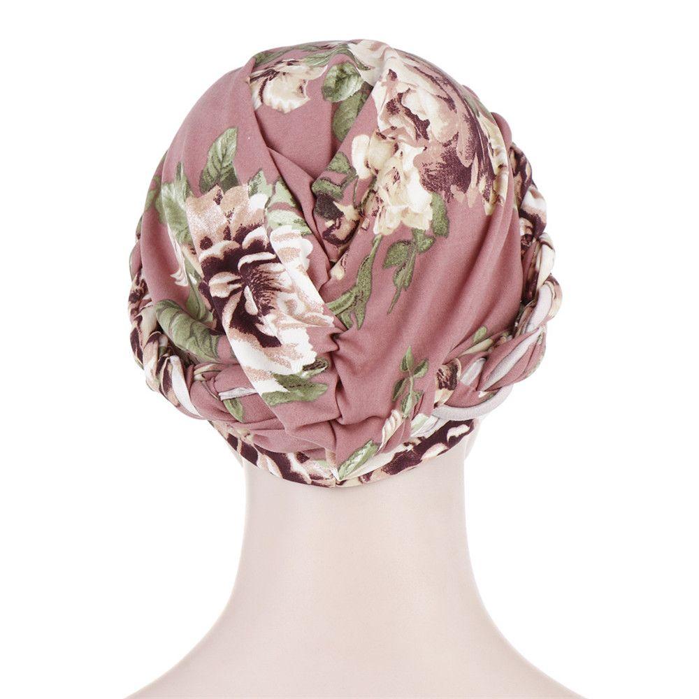 Print Soft Cotton Beanie Hat Cancer Chemo Caps Head Wrap Ladies Muslim Turban Women Braid Hijab