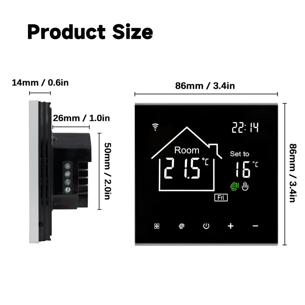 WiFi Tuya Smart Thermostat LCD Display Touch Screen for Electric Floor Heating Water/Gas Boiler Temperature Remote Controller