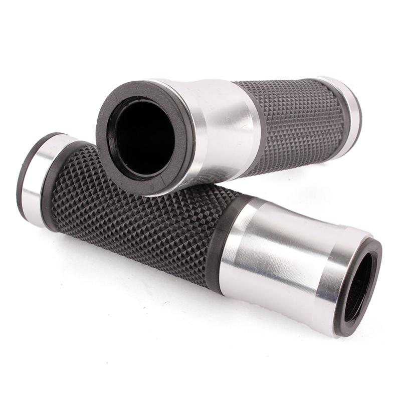 2X 7/8" Motorcycle CNC Bike Bicycle Aluminum Handlebar Rubber Gel Hand Grips For Honda Yamaha Kawasaki Suzuki Benelli