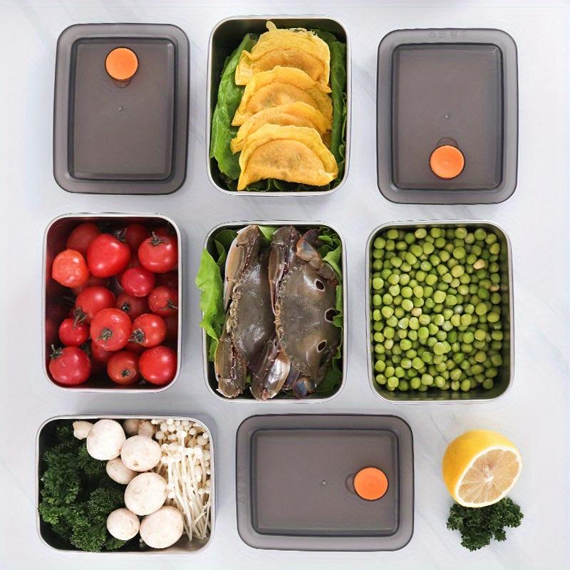 Stainless Steel Handle Bento Lunch Box Food Grade Refrigerator Storage Box Household Use Large Capacity Sealed Picnic Box